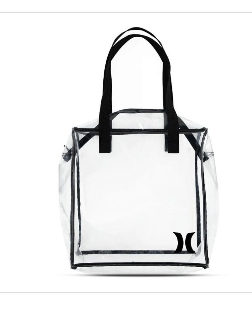 Hurley Icon Large Transparent Stadium Tote Bag with black trim brand new